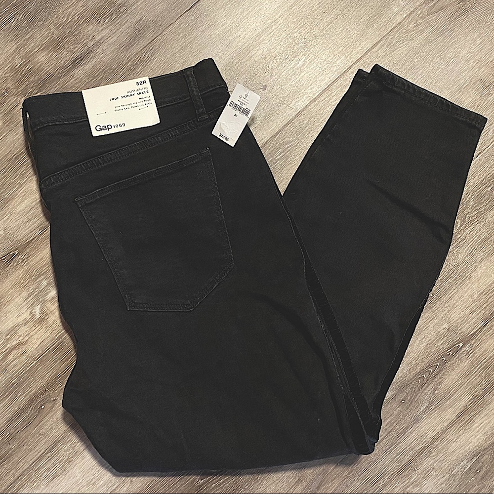 NWT GAP True Skinny Ankle Jeans black size 14
